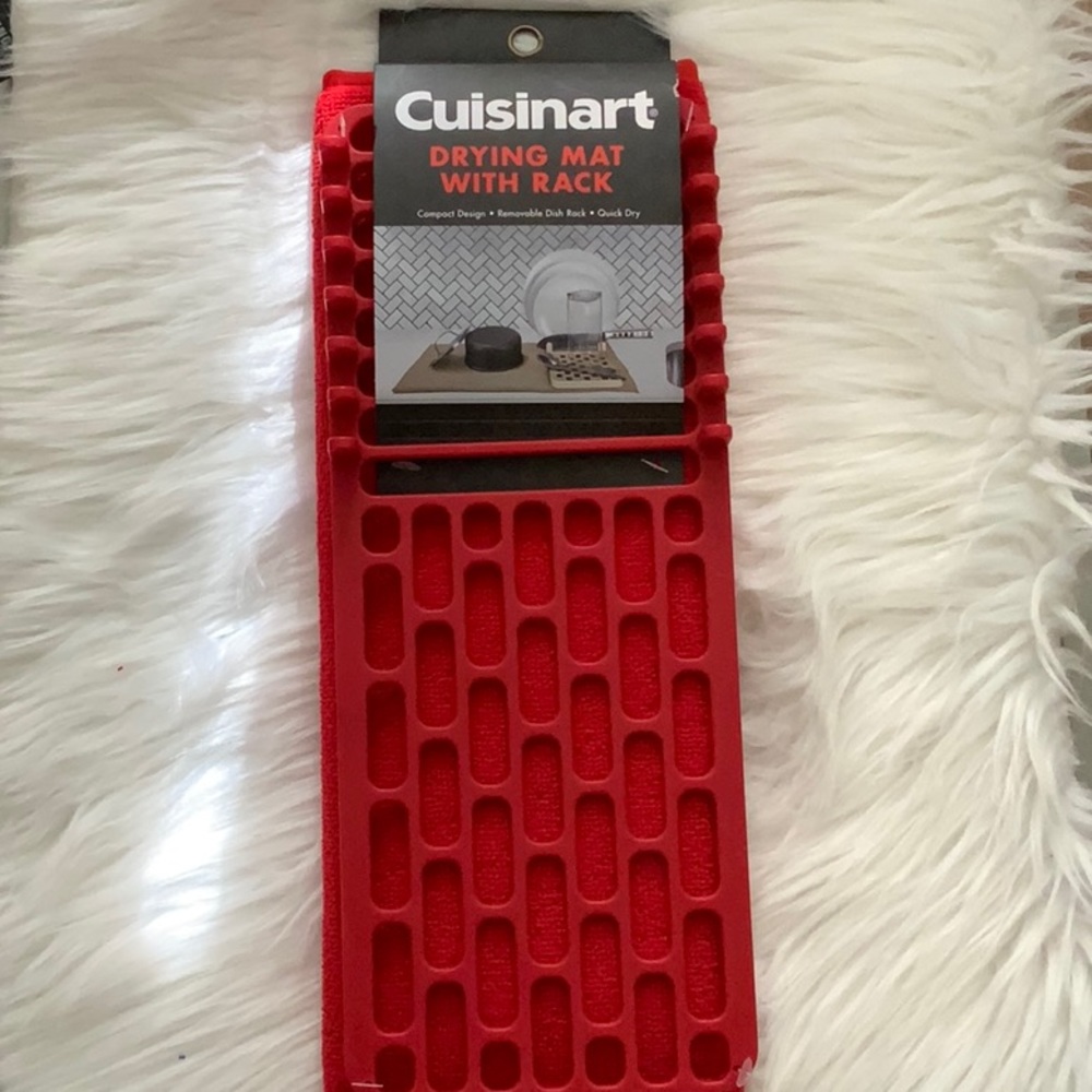 RED CUISINART DRYING MAT WITH RACK - GREAT FOR THE HOLIDAYS!!!